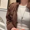 Collar con Colgante de Ojo de Tigre Forma de Gota de Agua de Saturno, Cadena de Suéter de Lujo Ligero para Espalda Baja de Emperatriz, Nueva Cadena para Clavícula de Otoño e Invierno