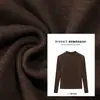 Camisa base de algodão modal com base de lã para mulheres, camiseta básica, 26 roupas femininas outono/inverno, ombro normal, manga longa, gola média, top elegante