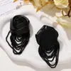 Acessórios de Cabelo, Headwear, Brincos, Acessórios para Roupas, Acessórios DIY de Couro Preto Cool Fashion com Franja de Pérolas Rosa