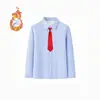 Camisa Branca Forrada com Fleece para Meninos, Fabricante com Estoque, Roupa de Performance Branca Espessa para Meninas Outono e Inverno, Camisa Térmica Infantil