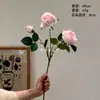 Flores artificiais estilo Ins, rosas cor-de-rosa de 3 cabeças, arranjo floral de alta qualidade para mesa de jantar em casa, decoração de corredor de casamento, flores de seda, flores artificiais
