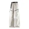 Pantalones Impermeables para Senderismo y Montañismo al Aire Libre para Hombres, Estilo Funcional con Bolsillos, Corte Recto Holgado, Pantalones Casuales de Trabajo para Pareja