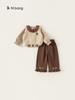 Bangxuan Ropa para Niños Nueva Ropa de Otoño para Niños Estilo Bosque Ropa de Otoño Chaleco Suéter para Niñas Conjunto de Tres Piezas Traje para Niñas