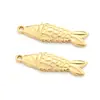 Pendente Colorido Esmaltado em Forma de Peixe de Aço Inoxidável Transfronteiriço Preservador de Cor Ouro 18K Peixinho Prensado a Óleo Pingente para Joias DIY