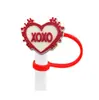 Nuevo tapón para pajilla de goma suave de silicona para el Día de San Valentín, tapón antipolvo de gran diámetro de 10 mm, funda protectora para pajilla, venta al por mayor