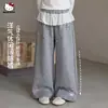 Calça de Outono para Meninas 2026 Novo Estilo para Crianças de Meia-Idade e Mais Velhas Moda Casual Versátil de Perna Larga