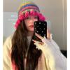 Sombrero de Pescador Retro Colorido para Mujer 2024 Nuevo Otoño e Invierno Cálido Grueso Sombrero de Cubo Protege Orejas Sombrero de Lana Tejido