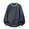 Suéter Pulóver de Cuello Redondo Otoño/Invierno 2026, Suéter Juvenil de Punto Trenzado, Chaqueta Color Block, Camisa Básica Estilo Old Money para Hombre
