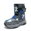 9965 Botas de Neve Infantis Botas de Algodão Inverno Cano Alto Calçar Fácil Velcro Impermeável Meninos e Meninas Algodão Grande Sapatos Infantis Pequenos e Médios