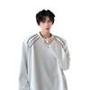 Camiseta de alta gama de diseño pesado estadounidense para hombre, nueva marca de moda de primavera y otoño, abrigo de manga larga atractivo rufián