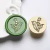 Sello de Cera de 2.2 cm Cabeza de Sello Floral Simple Serie Floral Tallado con Láser Planta Latón Cabeza de Sello Venta al por Mayor desde Fabricante