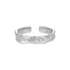 3102 Anel de Prata com Personalidade de Nicho Estilo Frio da Ins Anel de Casal com Diamante Envolto Listrado de Alta Qualidade Prata de Lei S925