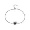 Pulsera Personalizada de Amor Simple Caliente Transfronteriza 100 Idiomas Te Amo Corazón de Melocotón Piedra de Proyección para Novia