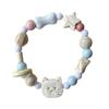 Pulseira de gatinho Jingdezhen nove, série de gatos de biscoito femininos, nicho, estilo chinês, elegante, design combinado, pulseira de mão