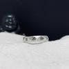 Anillo de Mantra de Seis Caracteres Chapado en Plata Anillo Estilo Tíbet Sánscrito Facetado Anillo para Hombres y Mujeres Venta Directa de Fábrica