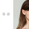 Pendientes de botón de plata 925 con aguja, copo de nieve de circonita, totalmente pavonados, microincrustados, estilo hip-hop europeo y americano, modernos, unisex, simples, para oreja