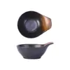 Plato de cerámica para condimentos estilo japonés vajilla de cocina sushi snack creativo plato pequeño con asa plato para salsa para hot pot venta al por mayor