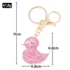 Chaveiro Popular de Pato com Strass Anel Animal Metal Decoração de Natal Mochila Porta-Chaves Caixa