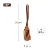 Set de Cuchara Espátula de Madera de Acacia Espátula para Wok Cucharón para Sopa Espátula para Cocinar Sartén Antiadherente Cuchara de Madera Suministros de Cocina para el Hogar Utensilios de Cocina Vajilla