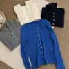 Cárdigan de punto trenzado/Cárdigan de punto trenzado de cuello redondo estilo coreano, suéter exterior nuevo de otoño/invierno para mujer