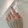 Anillo Fino de Diamante para Mujer, Estilo Japonés y K, Círculo Fino de Nicho, Anillo Pequeño de Diamante, Apertura Exquisita, Anillo Abierto de Oro Apilable