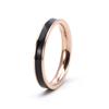 Suministro de comercio electrónico anillo de acero inoxidable nicho para mujer caída de 3 mm vinilo joyería estilo Chanel anillo de alta calidad