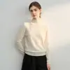 Suéter de Cachemir 100% Puro Versátil de Gama Alta Kangsai Ni para Mujer, Cuello Medio Alto, Jersey de Punto para Otoño/Invierno