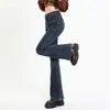 Pantalones de Mezclilla Micro-La para Mujer Talla Pequeña de 9 Puntos de Campana Primavera y Verano 2024 Nuevos Pantalones de Herradura de Cintura Alta Retro Adelgazantes
