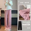 Calça Pantalona de Maternidade com Estampa de Espiga de Trigo Outono/Inverno Roupa Externa Suporte para a Barriga Calça Reta Calça Casual de Maternidade com Plus Veludo Calça de Maternidade Versátil