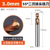 Cortador de bola de acero de tungsteno Huhao de 55 grados, herramienta CNC de carburo, fresa de extremo, fresa de extremo esférica en forma de R para acero inoxidable