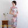 Vestido Cheongsam Bordado Ai Qi Talla Grande 6XL Nuevo de Primavera y Verano 2020 Vestido Cheongsam Talla Grande de Largo Medio Vestido de Manga Media para Chica Gordita