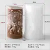 Jiahui Mei Vela Aromática Cilíndrica em Relevo Natalina Transfronteiriça Gesso Resina Moldagem por Gotejamento Ornamento Decoração Molde de Silicone