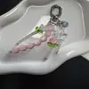 Colgante Único de Tulipán y Mariposa con Cuentas de Nuevo Estilo para Mujer, Funda de Teléfono Creativa y Encanto para Bolso
