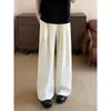 Calça Masculina de Alta Qualidade com Caimento Japonês, Novo Estilo Verão, Calça de Pierna Larga Reta Solta, Calça Casual Versátil Relaxada de Luxo Leve