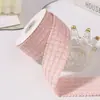 Fita Xadrez Borda de Botão Seda Brilhante Doce Estilo Chanel Caixa de Presente Embalagem de Flores Acessório de Cabeça Artesanal Grampo de Cabelo Fita para Roupas