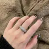 Anillo de Lujo Ligero Estilo Francés con Diamantes Completos para Mujer, Circonita Microincrustada, Diseño de Nicho, Sensación de Alta Gama, Versátil, Personalizado, Anillo Abierto de Moda