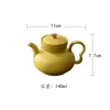 Juego de Té de Cerámica Amarillo Brillante Glaseado de Caramelo Pintado a Mano Flor de Osmanthus Colección Gaiwan Taza de Té Taza de Maestro Juego de Té Kung Fu