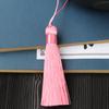 Borla de flecos con nudo chino de 8 cm, corta, regordeta, delicada, de rayón, para bolso de seda, colgante, cuerda, accesorios de bricolaje