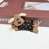 Parche de Dibujos Animados Relleno de Algodón Tira Larga Animal Pequeño Cachorro DIY Dachshund Broche Pasador Bolso Accesorios para Ropa