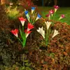 Luz de Jardim e Gramado LED Solar para Exterior, Lâmpada de Solo para Jardim, Flor Artificial Decorativa, Venda Quente Transfronteiriça, Super Brilhante, À Prova d'Água