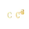 Pendientes de Acero de Titanio de 26 Letras Inglesas, Simples y de Alta Gama, Chapados en Oro de 18 Quilates, Estilo Ins, Pendientes Creativos de Nicho, Pendientes Personalizados