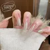 Uñas Premium para Arte de Uñas Puntas de Uñas Gradiente Rubor Ojo de Gato Pegatinas para Uñas Blanco Deslumbrante Uñas Portátiles para Chicas Calientes Uñas Postizas
