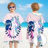 Bata de baño de secado rápido con cremallera para niños, niñas, estudiantes, toalla absorbente para nadar, capa, playa, orilla del mar, bata de baño con capucha