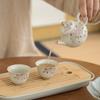 Mesa de Gelo Flor de Glicínia Pintada à Mão Xícara para Degustação de Chá Cerâmica Doméstica Xícara de Chá Feminina Xícara Única Cor Sob Esmalte Conjunto de Chá Kung Fu Xícara de Mestre