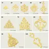 Accesorios para joyería hechos a mano DIY color oro real 18K cobre colgante geométrico pendientes pieza de flor tocado estilo antiguo accesorios para pasador de pelo