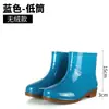 Botas de chuva femininas acolchoadas quentes de inverno, sapatos de borracha antiderrapantes para trabalho na cozinha, sapatos aquáticos para limpeza doméstica, botas de chuva femininas de cano médio
