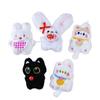 Boneca de Pelúcia Criativa Fofa Pingente Squeaker Coelho de Orelha Longa Boneca Fantasma Chaveiro Coração de Menina Acessórios para Pendurar na Bolsa