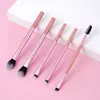 Corretivo e Pó Solto de Longa Duração, Conjunto de 7 Pincéis de Maquiagem Coloridos, Inclui 12 Pincéis para Blush e Sombras, Modelo Transfronteiriço Temu
