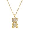 [Aço titânio] Luz Temperamento de Luxo Lindo Cheio de Diamante Bonito Urso Colar Celebridade da Internet das Mulheres All-match Clavícula Cadeia de Aço de Titânio