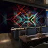 Papel Tapiz de Tecnología Geométrica Estéreo 3D Hotel de eSports Bar Ktv Recubrimiento de Pared Luminoso Cafetería Fondo de Cabina Mural